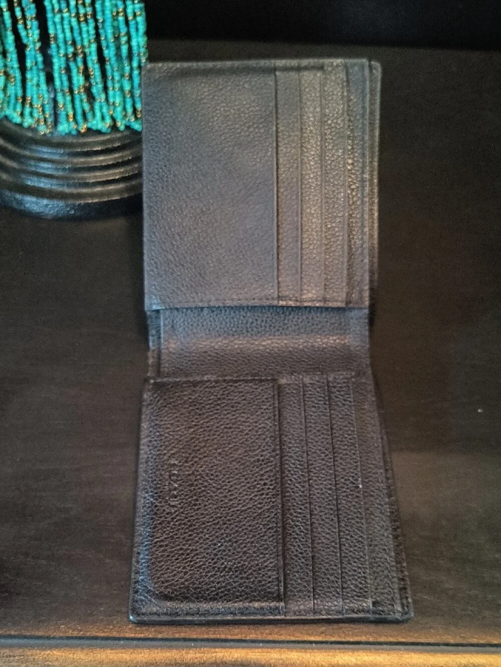 Coach Black Pebbled Leather Bifold Wallet for Men
